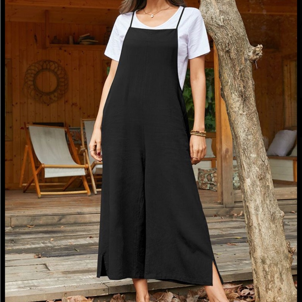 Black Wide Leg Cami Jumpsuit